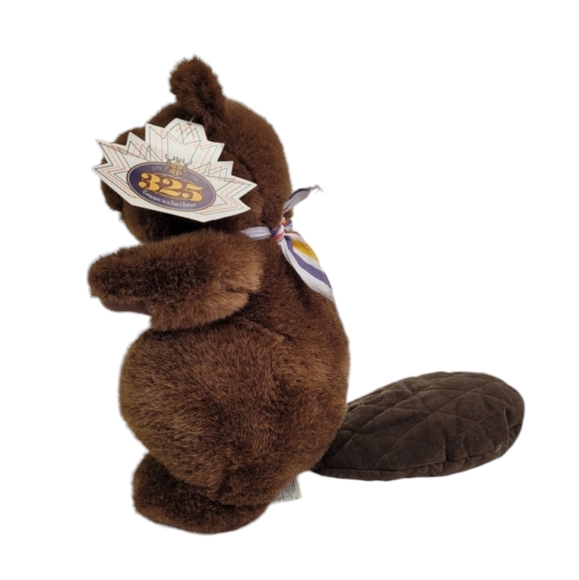 Rare Vintage Hudsons Bay Company Plush Brown Beaver with HBC Bandana - Picture 4 of 11